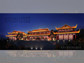 東莞大嶺山觀音寺夜景照明設計