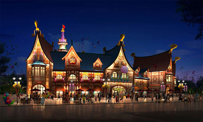 恒大童世界童話(huà)大街建筑泛光照明工程